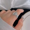纯银925简约甜酷重工花朵秋冬新款戒指女ins高级感开口关节戒子