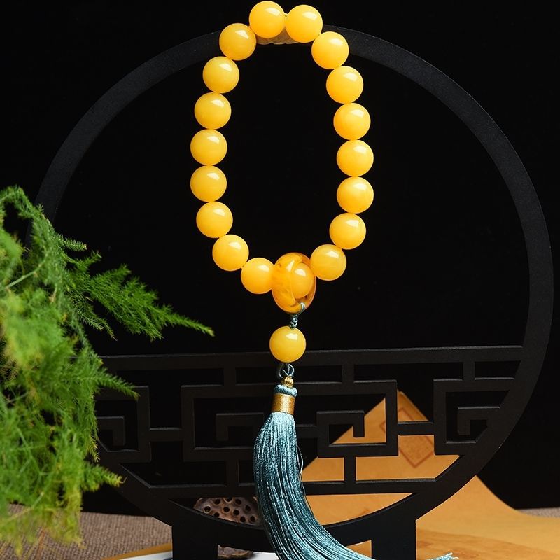 新款蜜蜡十八子手持蜜蜡手串情侣款波罗的海天然老蜜蜡手串108颗