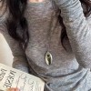 秋冬简约毛衣链女款大气小众高级感可调节项链配饰百搭长款项饰批