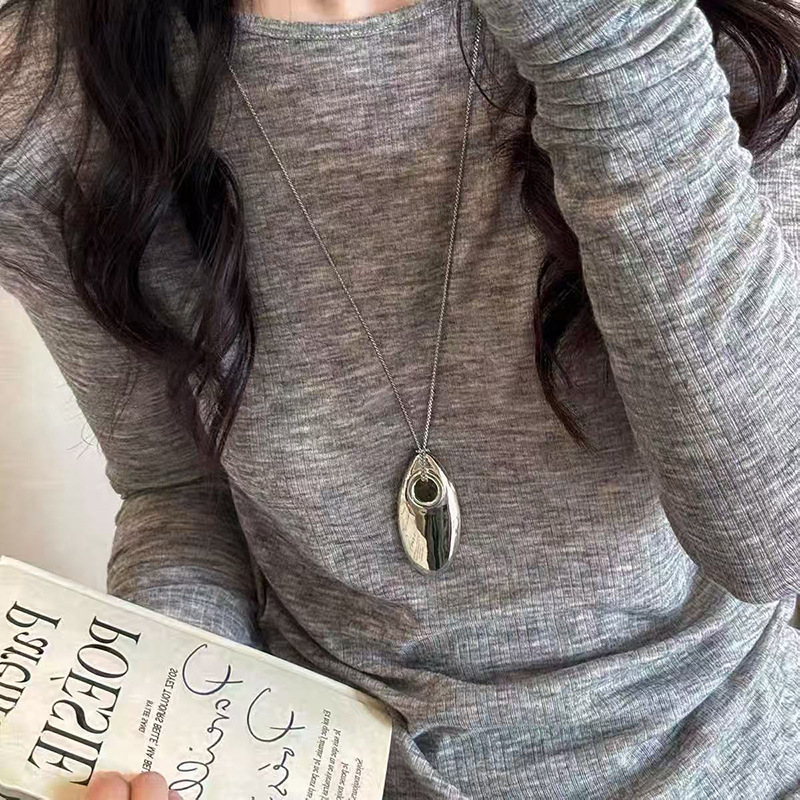 秋冬简约毛衣链女款大气小众高级感可调节项链配饰百搭长款项饰批