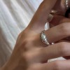 纯银925简约甜酷重工花朵秋冬新款戒指女ins高级感开口关节戒子