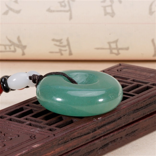 天然东陵玉平安扣吊坠 冰种满绿色  自产自销