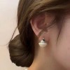 s925银珍珠耳钉女轻奢高级感小众网红百搭耳环2025年秋冬耳饰批发