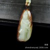 新疆和田玉籽料观音吊坠男款原石皮色羊脂玉观音毛衣链