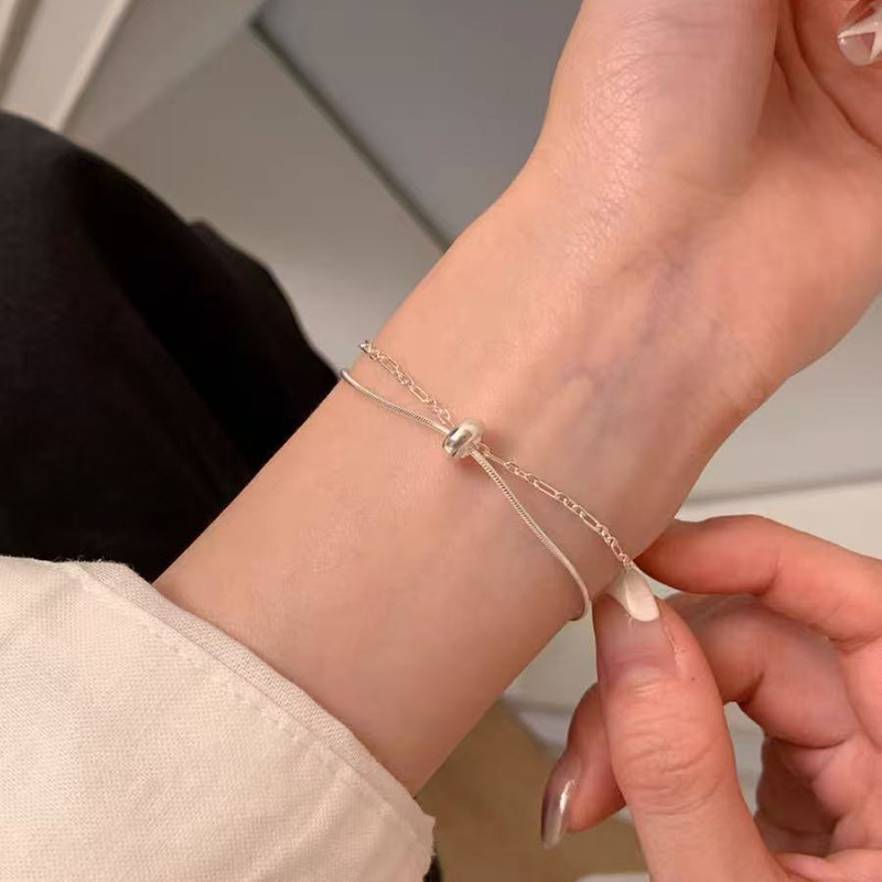 新款 925纯银百搭手链女款轻奢小众精致设计闺蜜叠戴气质手饰批发