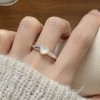 韩版小众设计感925纯银冷淡风戒指女不掉色开口圈指环饰品批发