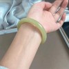 青白玉湖水绿手镯晴水色圆条手镯女款蚕丝玉手镯