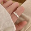 韩版小众设计感925纯银冷淡风戒指女不掉色开口圈指环饰品批发