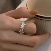 韩版小众设计感925纯银冷淡风戒指女不掉色开口圈指环饰品批发