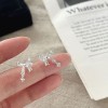 925银爱心蝴蝶耳钉女ins风小众设计感睡觉免摘耳环简约养耳洞耳饰