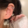 S925纯银针粉色锆石养耳洞耳钉女2025新款小众高级感睡觉免摘耳饰