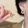 复古气质金属耳钉女2025新款爆款网红小众高级感耳环金色百搭耳饰