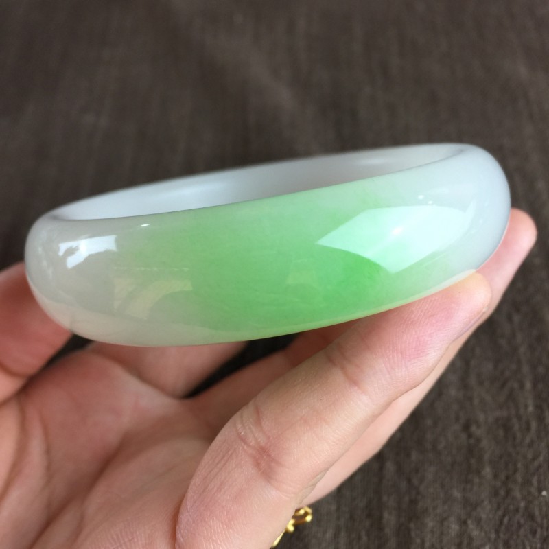 天然新疆和田玉老坑羊脂白玉翠青玉手镯青海翠玉手镯子女