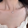 S925纯银珍珠项链女小众设计轻奢高级感不掉色简约锁骨链配饰批发
