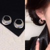 S925银针欧美夸张素圈耳环女高级感轻奢百搭简约气质耳圈耳饰批发