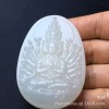天然新疆金丝白玉千手观音菩萨吊坠金丝玉观音双面雕工十二生肖属