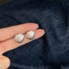 925银爱心蝴蝶耳钉女ins风小众设计感睡觉免摘耳环简约养耳洞耳饰