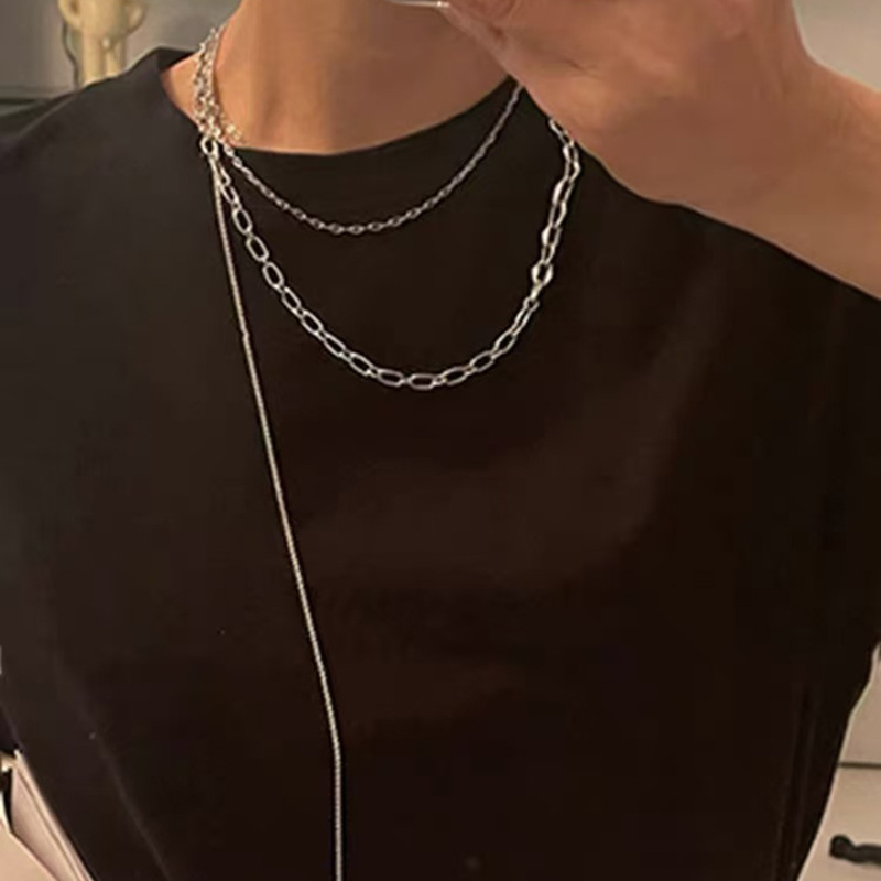 秋冬简约毛衣链女款大气小众高级感可调节项链配饰百搭长款项饰批