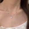 施家珍珠项链女小众轻奢设计高级感时尚气质锁骨链颈链毛衣链珠链