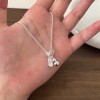 S925纯银珍珠项链女小众设计轻奢高级感不掉色简约锁骨链配饰批发