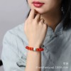 凉山天然南红玛瑙手串单珠樱桃红手链男女款本命年配饰蜜蜡绿松石