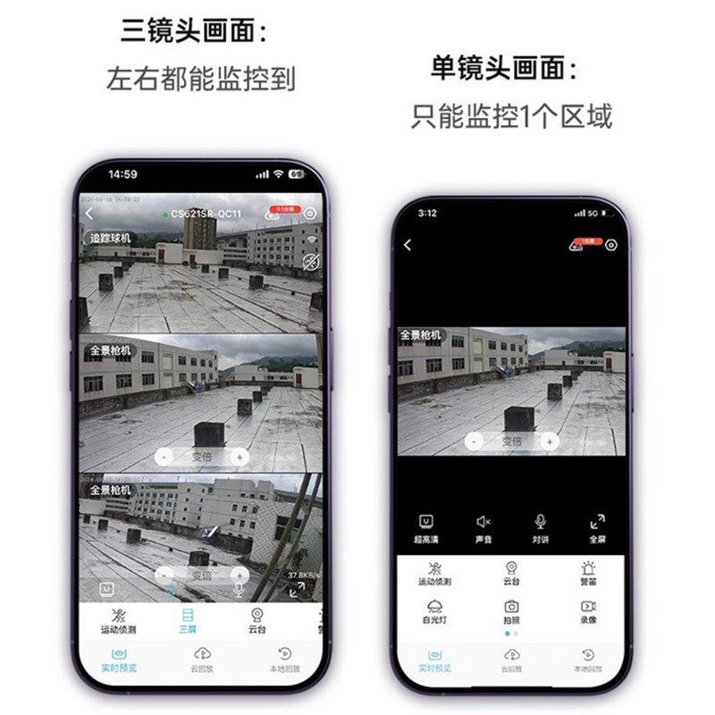 跨境4G太阳能三镜头监控室外防水摄像头夜视录像手机远程智能安防