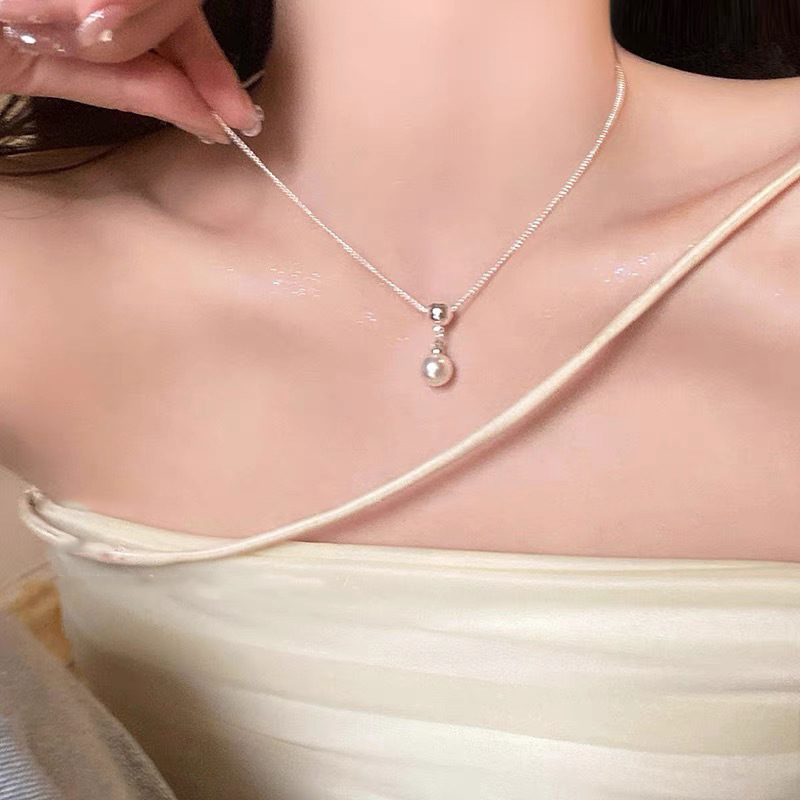 S925纯银蝴蝶淡水珍珠项链不掉色女春夏高级感轻奢吊坠百搭锁骨链
