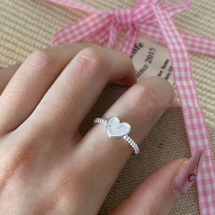 韩版小众设计感925纯银冷淡风戒指女不掉色开口圈指环饰品批发