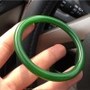天然新疆和田玉碧玉菠菜绿手镯加宽版玉石镯子直播货源玉器批发