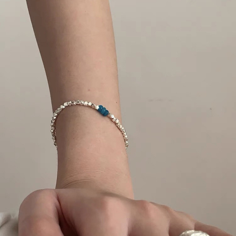 s925碎银子方糖银手链女生纯银女精致高级感手串送闺蜜生日礼物