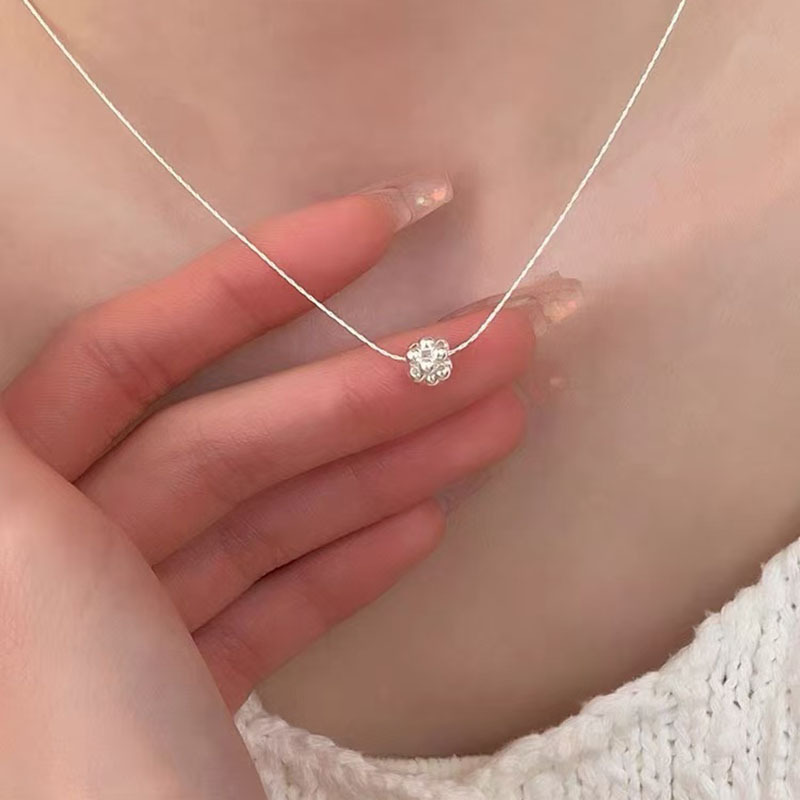 S925纯银珍珠项链女小众设计轻奢高级感不掉色简约锁骨链配饰批发