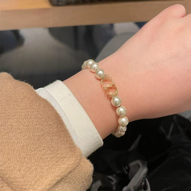 碎银子珍珠手链女款925纯银轻奢小众设计手串手环手镯送生日礼物