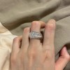 韩版小众设计感925纯银冷淡风戒指女不掉色开口圈指环饰品批发