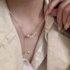 S925纯银珍珠项链女小众设计轻奢高级感不掉色简约锁骨链配饰批发