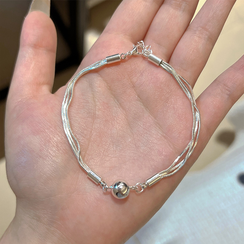 碎银子珍珠手链女款925纯银轻奢小众设计手串手环手镯送生日礼物