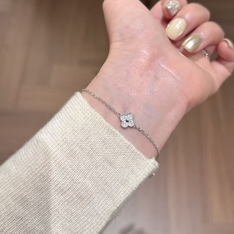 碎银子珍珠手链女款925纯银轻奢小众设计手串手环手镯送生日礼物