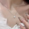 S925纯银珍珠花朵极简风项链女小众百搭精致高级感锁骨链项链批发