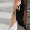 法式金属圆圈耳圈素圈耳环新款潮小众设计感独特气质耳饰女显脸小