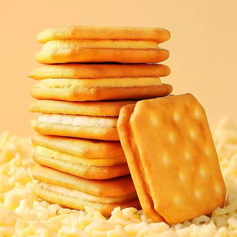 芝士味柠檬味夹心饼干混合口味独立包装休闲食品整箱零食散装发批