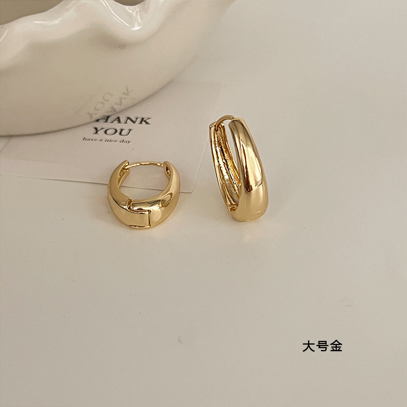 925纯银针高级感法式小金豆豆耳钉女简约小巧耳环冷淡风百搭耳饰