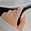 韩国东大门925纯银单素圈冷淡风开口戒指女食指戒不掉色尾戒饰品