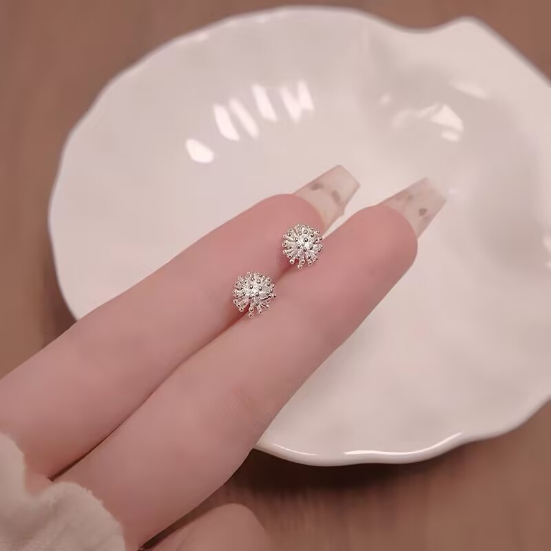 s925纯银耳针高级感蝴蝶结耳钉女耳环2025新款爆款养耳洞防堵耳饰