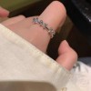 小众设计爱心戒指女可调节素银食指戒高级感指环时尚个性百搭手饰