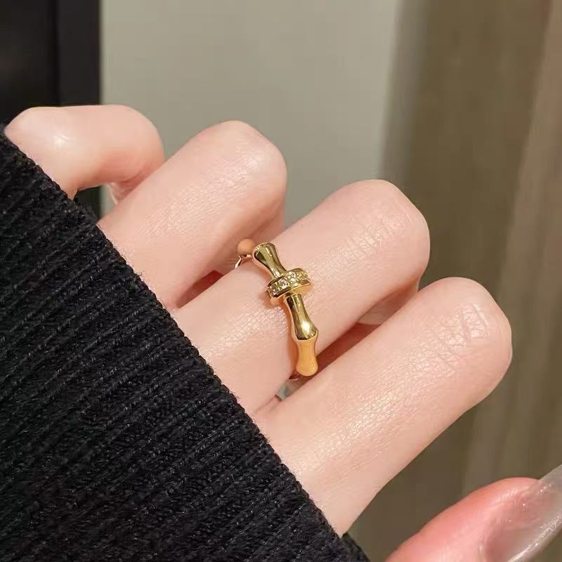 小众设计爱心戒指女可调节素银食指戒高级感指环时尚个性百搭手饰