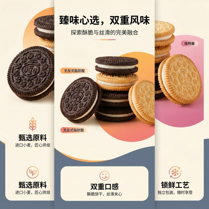 夹心饼干马卡龙夹心饼干早餐解馋混合口味散装整箱零食散装发批
