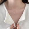 日常百搭S925纯银锆石项链女轻奢高级感不掉色简约锁骨链配饰批发