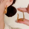 法式金属圆圈耳圈素圈耳环新款潮小众设计感独特气质耳饰女显脸小