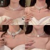 珍珠项链女气质甜美法式小香风双层锁骨链小众设计感2025新款颈链