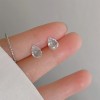 S925银新款小清新森系甜美精致耳钉女时尚小众设计百搭轻奢耳饰