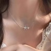 日常百搭S925纯银锆石项链女轻奢高级感不掉色简约锁骨链配饰批发